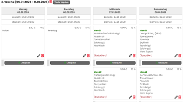 Speiseplan Mensa 07.01. - 09.01.26