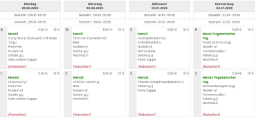 Speiseplan 29.06. - 03.07.26