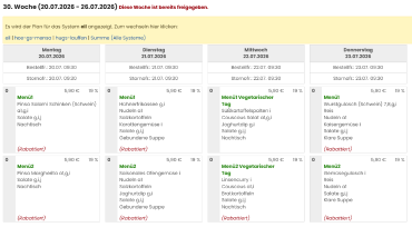Speiseplan 20.07. - 24.07.2026