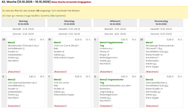 Speiseplan 12.10. - 15.10.26
