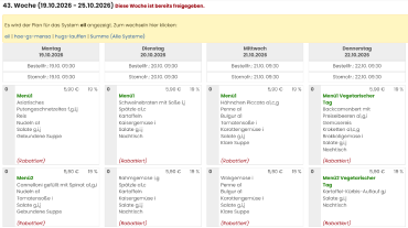 Speiseplan 19.10. - 22.10.26